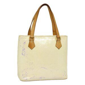 LOUIS VUITTON Monogram Vernis Houston Hand Bag Perle LV Auth